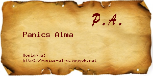 Panics Alma névjegykártya